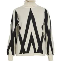 Object Ray High Neck Sweater Beige L Femme
