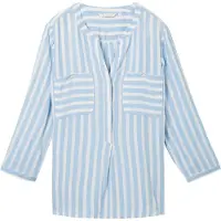 Tom Tailor Chemisier bleu clair / blanc