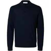 Selected Pull-over 'TRAY' bleu marine