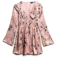 Superdry Robe vert / orange / rose / noir