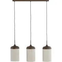Light & Living Suspension 3 lumières Dania Imprimé bois foncé