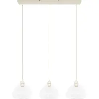 Light & Living - suspension - Bisho - beige - verre - grande lampe de table à manger - E27 - 2982143