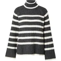 JDY Pull-over 'JDYMiley' gris foncé / blanc