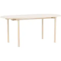 Ebuy24 Andy table de salle à manger ovale 90x180 cm whitewash.