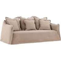 Ebuy24 Oskarshamn canapé canapé 3 places 3 coussins décoratifs beige.