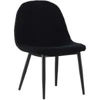 Ebuy24 Polar chaise de salle à manger teddy pour enfants noir.