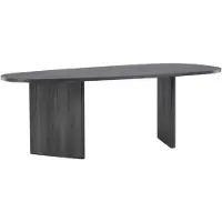 Ebuy24 Grönvik table de salle à manger ovale 100x220 cm noir.