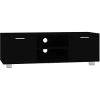 The Living Store Armoire TV noire 120x40,5x35 cm Bois composite