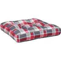 vidaXL Coussin de palette motif à carreaux rouge tissu