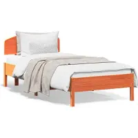 vidaXL Lit en bois massif sans matelas pin brun cireux 100x200
