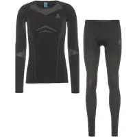 Odlo Performance Evolution Warm Long Sleeve Base Layer Set Noir S Homme