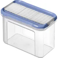 Rotho DOMINO, Récipient, Rectangulaire, 0,75 l, Bleu, Transparent, Plastique, Plastique