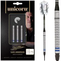 Unicorn Jeu de fléchettes Darts Champion du monde Gary Anderson Phase 3 90 % tungstène à pointe souple
