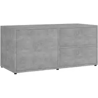 vidaXL Armoire TV gris béton 80x34x36 cm Bois composite