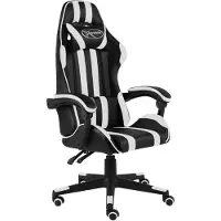 vidaXL Chaise de jeu noir et blanc similicuir