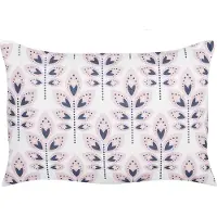 Beliani Lot de 2 coussins de jardin Blanc crème Polyester 40 x 60 cm Rectangulaire Motif Feuilles Design moderne Coussin à jeter Coussin à disperser