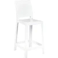 Beliani Lot de 2 tabourets de bar en plastique blanc transparent, 99 cm, pour cuisine ou salle à manger