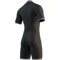 Mystic Brand Flatlock 3/2mm Short Sleeve Back Zip Shorty Noir M Homme