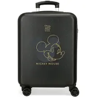 Disney pour fille. 3471122 Valise noire Mickey Outline taille cabine -38x55x20cm (OSFA), Casuel, ABS/Polycarbonate, mode enfantine