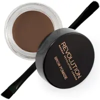Makeup Revolution Pommade à sourcils avec pinceau double extrémité marron foncé