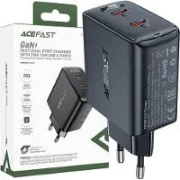 Acefast Chargeur rapide Gan 35W Pd 2X Usb C A49 - Noir