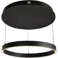 Searchlight Layla LED Suspension avecgestuelle noir rond Ø64 cm 40W dimmable