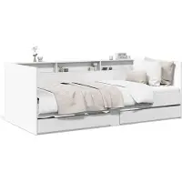 vidaXL Lit de jour avec tiroirs sans matelas blanc 90x190 cm