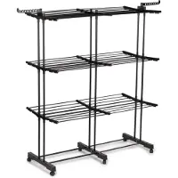 Vitapur Clothes Rack Collapsible - Drying Rack - Clothes Rack Collapsible - Drying Tower on Wheels - Clothes Rack Collapsible - Mobile - Black