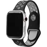Beline pasek Apple Watch Sport Silicone 38/40/41mm czarno-szary black/gray (Silicone), Sangles de montre, Noir, Gris