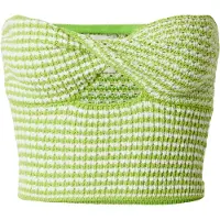 ABOUT YOU x Laura Giurcanu Tops en tricot vert / blanc