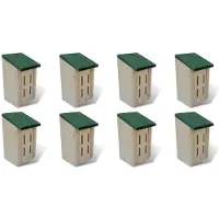 vidaXL Maisons à papillons 8 pcs. Bois 14 x 15 x 22 cm