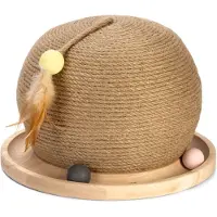 Designed By Lotte Cats Scraper With Balloon Beige 29.5 x 29.5 x 22 cm