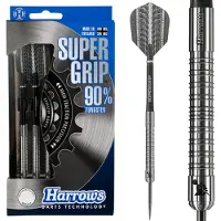 Harrows Fléchettes - - SuperGrip 22g-R - 90% Tungsten - Ailettes Supergrip - Étui rigide inclus