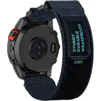 INF Bracelet en nylon Garmin 26 mm avec fermeture Velcro Blue