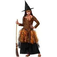 Atosa Witch Girl Costume Marron 10-12 Years Enfants