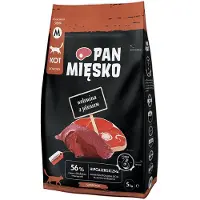 PAN MIĘSKO Wołowina z jeleniem dla kotów chrupki M 2x5 kg