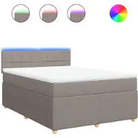 vidaXL Lit boxspring avec matelas Taupe 160x200 cm Tissu