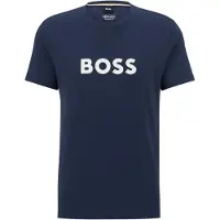 BOSS T-Shirt bleu marine / blanc