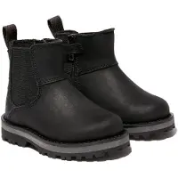Timberland unisex pour enfant. TB0A28P10011 Bottes en cuir Courma Chelsea (27), Noir, Plat, Fermeture éclair, Velcro, Casuel, mode enfantine