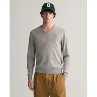 Gant pour homme. 87212 Pull gris à col en V (XL), Casuel, Laine