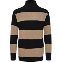 !Solid Pull-over 'Serge' beige / noir