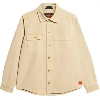 Superdry pour homme. M4010826A Surplus - Surchemise en toile beige (3XL), Casuel, Coton, Manche longue