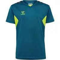 Hummel T-Shirt fonctionnel 'Authentic' pétrole / kiwi / noir / blanc