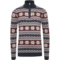 !Solid Pull-over 'Winoldo' bleu foncé / rouge / blanc