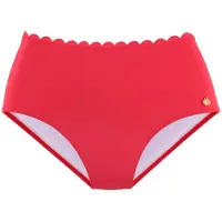LASCANA Bas de bikini 'Scallop' rouge