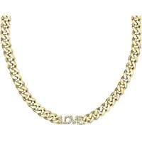 La Petite Story Letter Love Pave Necklace Doré Femme