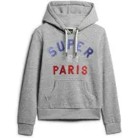 Superdry Glitter Graphic Logo Hoodie Gris 2XS Femme