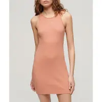 Superdry Embroidered Rib Racer Sleeveless Short Dress Rose XL Femme