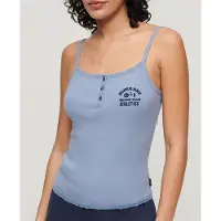 Superdry Essential Button Down Sleeveless T-shirt Violet L-XL Femme