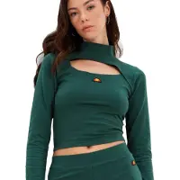 Ellesse Leilah Crop Long Sleeve High Neck T-shirt Vert XS Femme